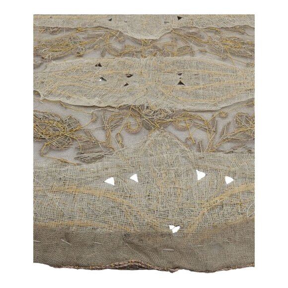 VTG Handmade Embroidered w/ Metal Springs Beige Placemats Set Of 2 15" x 9 3/4" - Picture 10 of 10